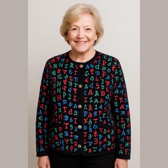 Vintage Jackets & Blazers - Bets by Canvasbacks Vintage 90s Black Colorful Print Quilted Button Jacket S